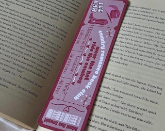 Country Romance Book Club Bookmark | Cowboy Boots & Hat | Christmas