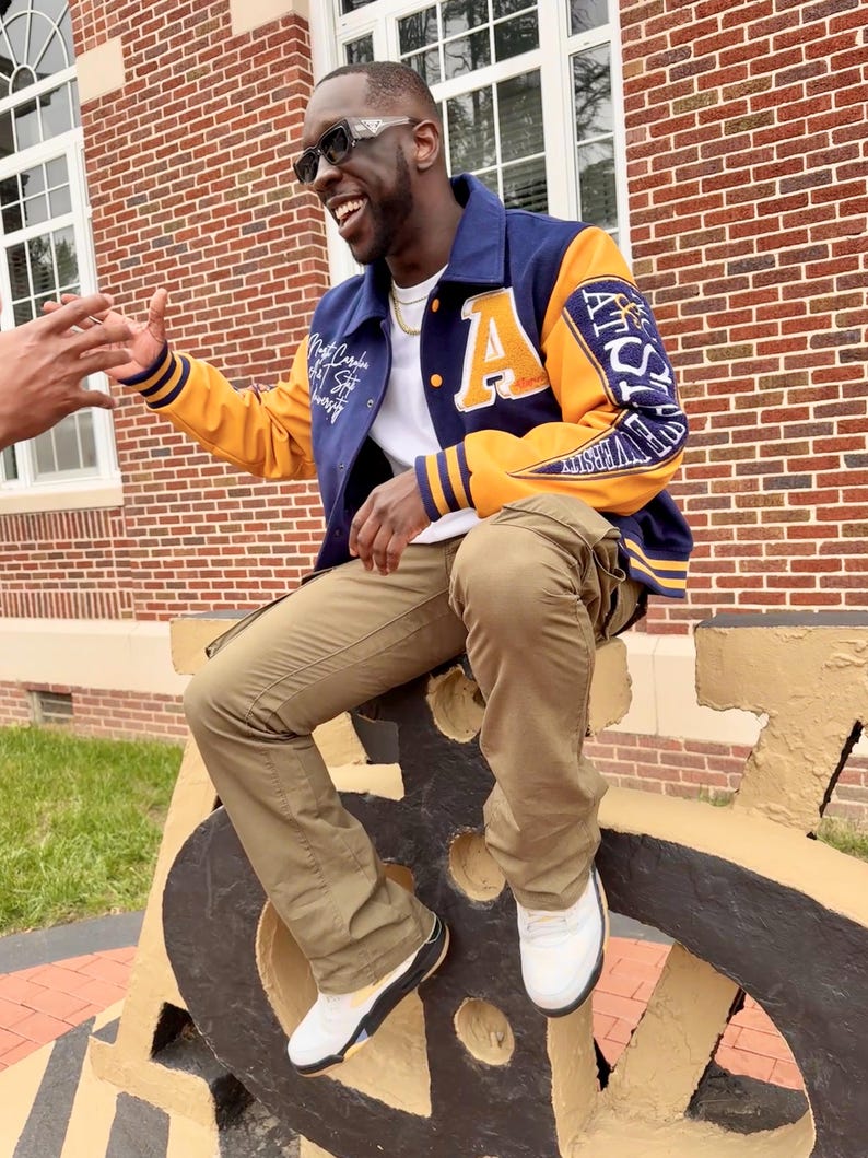 North Carolina A&T State University Vintage-inspirerad Varsity-jacka (Redo att skickas) GHOE AGGIE NCAT bild 3