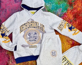 North Carolina A&T State University vintage geïnspireerde fleece hoodie NCAT GHOE AGGIE Collegiate hbcu (pre-order)