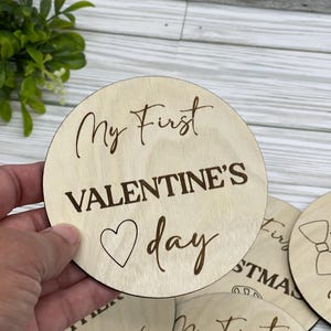 Ma première année, plaque de marqueur d'étape importante, lot de cartes d'étape importante pour les premières vacances de bébé, cadeau de baby shower, nouveau-né, disque en bois, accessoire photo de bébé