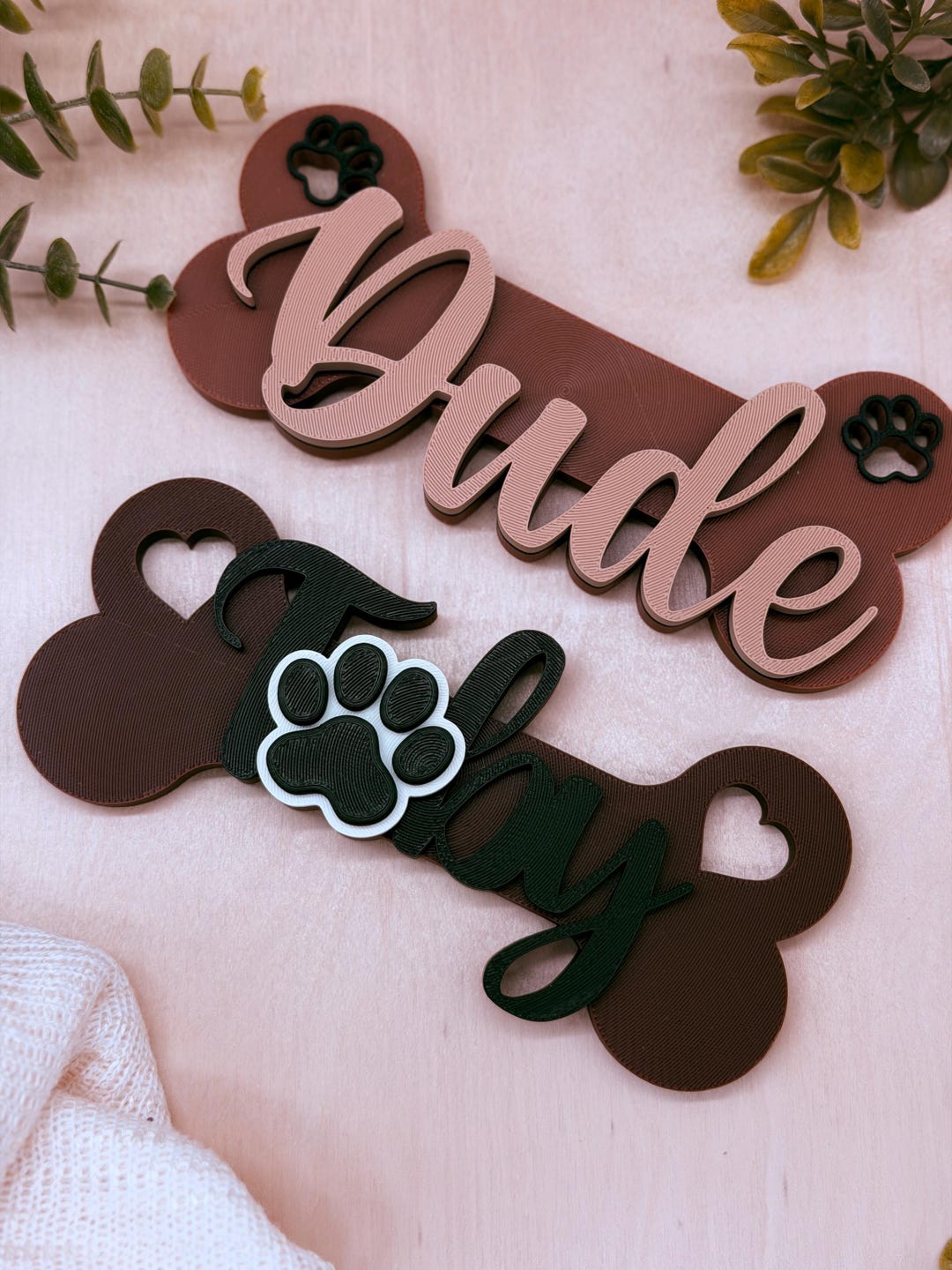 Personalized 3D Lettering Dog Bone Sign, Custom Pet Name Plaque - Etsy
