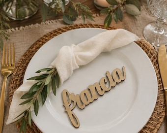 Custom 3D Print Name Place Cards | Wooden Table Decor