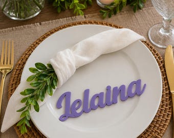 Personalized Place Cards, Custom Laser Cut Names for Reception Tables