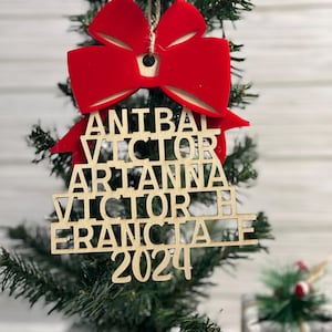 Christmas Trending Ornament - Family Christmas Ornament - Christmas Tree Ornament with Family Names - Christmas Tree Name Ornament - 2024