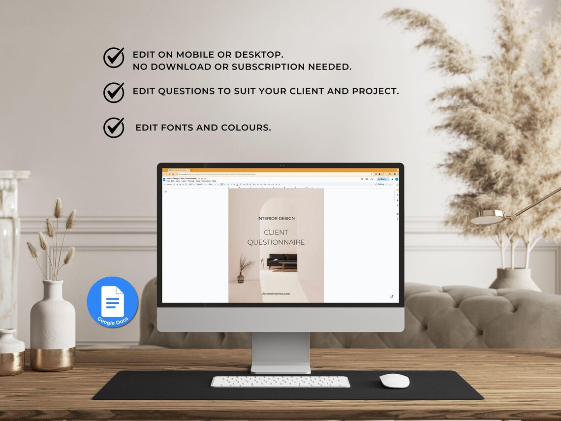 Interior Design Client Questionnaire | Editable Google Doc Template ...
