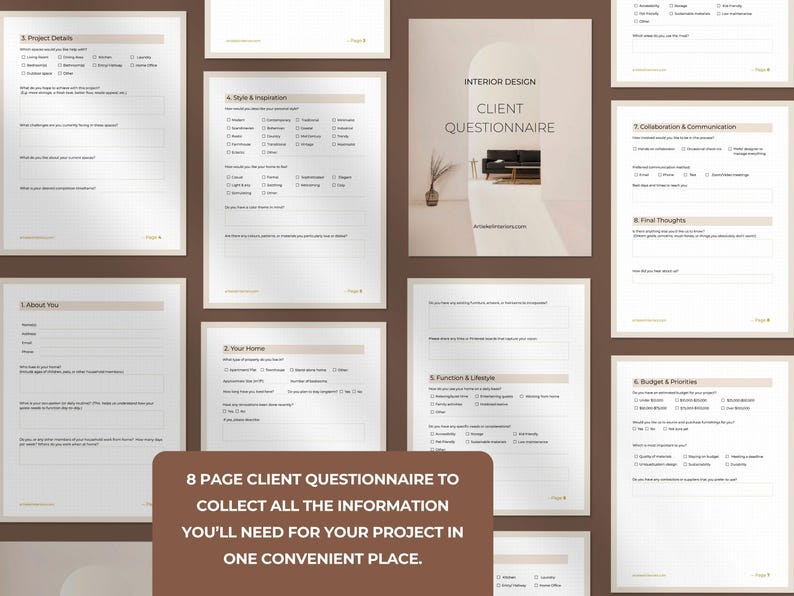 Interior Design Client Questionnaire | Editable Google Doc Template ...