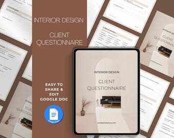 Interior Design Client Questionnaire | Editable Google Doc Template, New Client Guide, Onboarding Form for Designers
