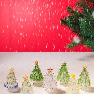 Handmade Stained Glass Miniature Christmas Tree, Illuminated Christmas Tree Decoration, Holiday Glass Tree Ornament, Perfect Christmas Gift