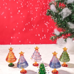 Handmade Stained Glass Christmas Tree, Glass Christmas Tree, Collectible Handcrafted Glass Figurine for Christmas, Miniature Christmas Trees