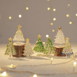 Handmade Stained Glass Miniature Christmas Tree, Glass Christmas Tree, Collectible Handcrafted Glass Figurine for Christmas, Christmas Gift