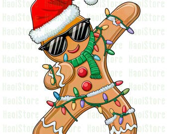 PNG de pan de jengibre navideño haciendo dab, PNG de niños y niñas haciendo dab navideño divertido, PNG de Navidad haciendo dab