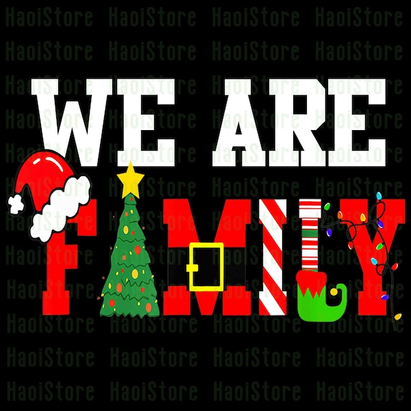 We Are Family Png, Family Christmas Pajamas Png, Family Xmas Png