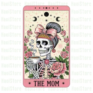 O esqueleto da mãe, coque bagunçado, png, carta de tarô da mãe, png, maternidade, png, carta de tarô do dia das mães, png