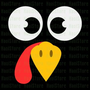 Cute Turkey Face Thanksgiving Svg, Turkey Face Svg, Turkey Thanksgiving Svg, Turkey Svg, Funny Turkey Svg