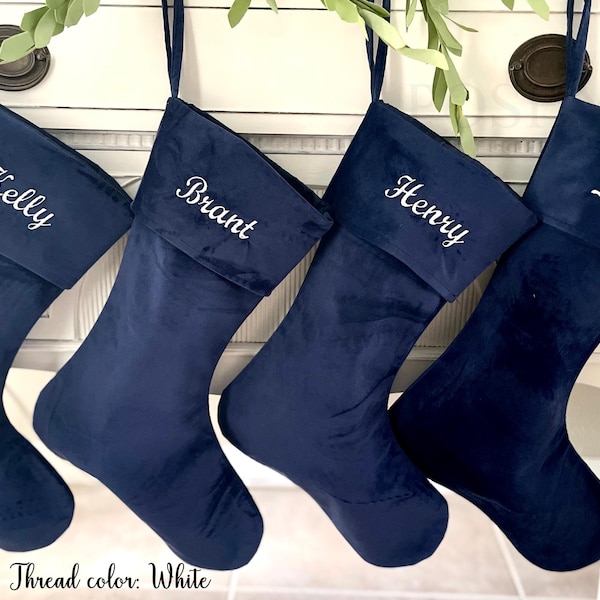 Solid Christmas stocking, Personalized Christmas Stocking, Velvet Stocking, Family stockings, Holiday Stockings, Christmas