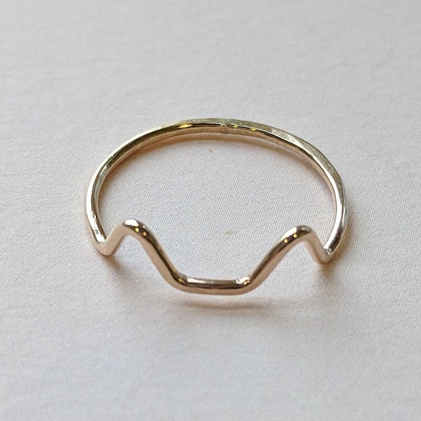 Cat ear ring, dainty gold filled or sterling silver stacking ring