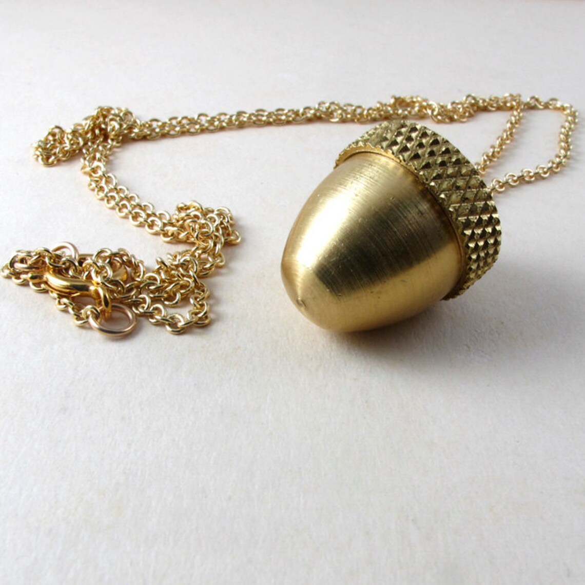 Secret Compartment Necklace Acorn Canister Locket Necklace Etsy
