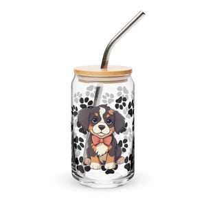 Bernese Mountain Dog Glass Can - Perfect Gift for Dog Lovers Pet Parents  Keepsake Enthusiasts