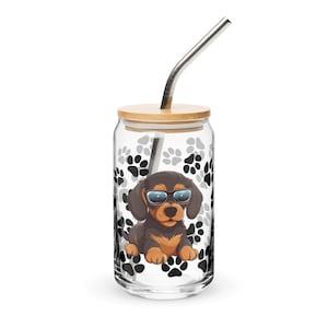 Dachshund Glass Can- Adorable Dog Gift, Dog Mom/Dad Gift, Pet Lover Keepsake Gift, Unique Dog Lover Gift