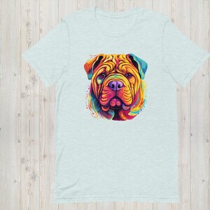 Colorful Chinese Shar-Pei T-Shirt, Rainbow Art Dog Breed Tee, Artistic Graphic Shirt for Dog Lovers, Unique Apparel, Unisex Gift