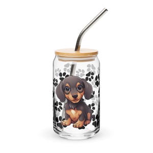 Dachshund Glass Can- Adorable Dog Gift, Dog Mom/Dad Gift, Pet Lover Keepsake Gift, Unique Dog Lover Gift