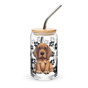Bloodhound Glass Can- Adorable Dog Gift, Dog Mom/Dad Gift, Pet Lover Keepsake Gift, Unique Dog Lover Gift