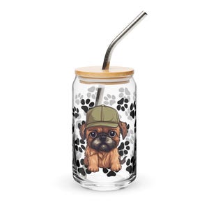 Brussels Griffon Glass Can- Adorable Dog Gift, Dog Mom/Dad Gift, Pet Lover Keepsake Gift, Unique Dog Lover Gift