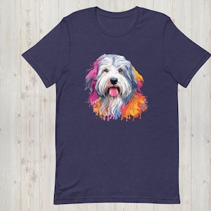 Colorful Old English Sheepdog Tee Rainbow Graphic Dog Breed Shirt Unique Dog Lover Apparel Unisex Gift