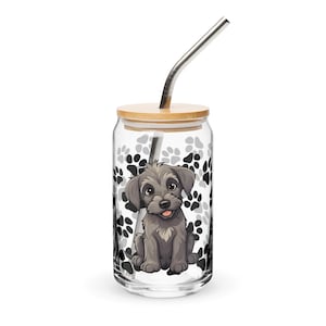Irish Wolfhound Glass Can- Adorable Dog Gift, Dog Mom/Dad Gift, Pet Lover Keepsake Gift, Unique Dog Lover Gift