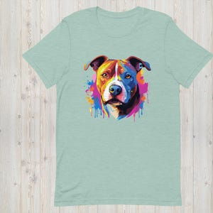 Pitbull Rainbow T-Shirt - Colorful Dog Breed Tee for Art Lovers - Unisex Gift