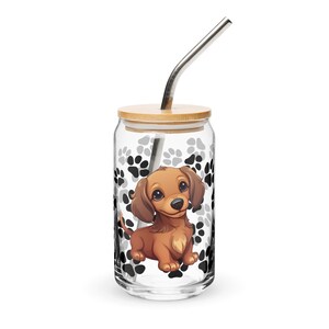 Dachshund Glass Can- Adorable Dog Gift, Dog Mom/Dad Gift, Pet Lover Keepsake Gift, Unique Dog Lover Gift