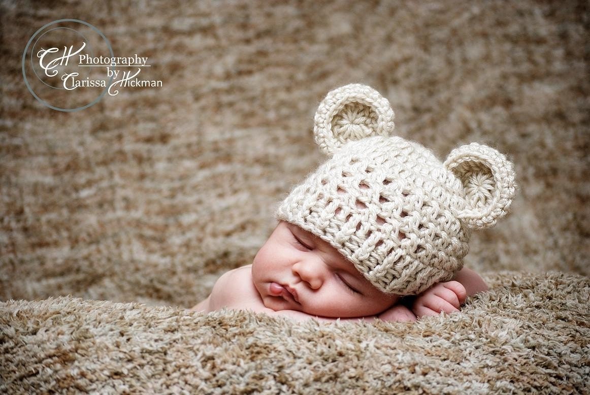 Crochet Animal Hat Crochet baby hat with Ears Baby Girl