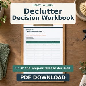 Declutter Decision Planner, Room Sorting Workbook & Donation Follow-Up, Fillable Printable PDF