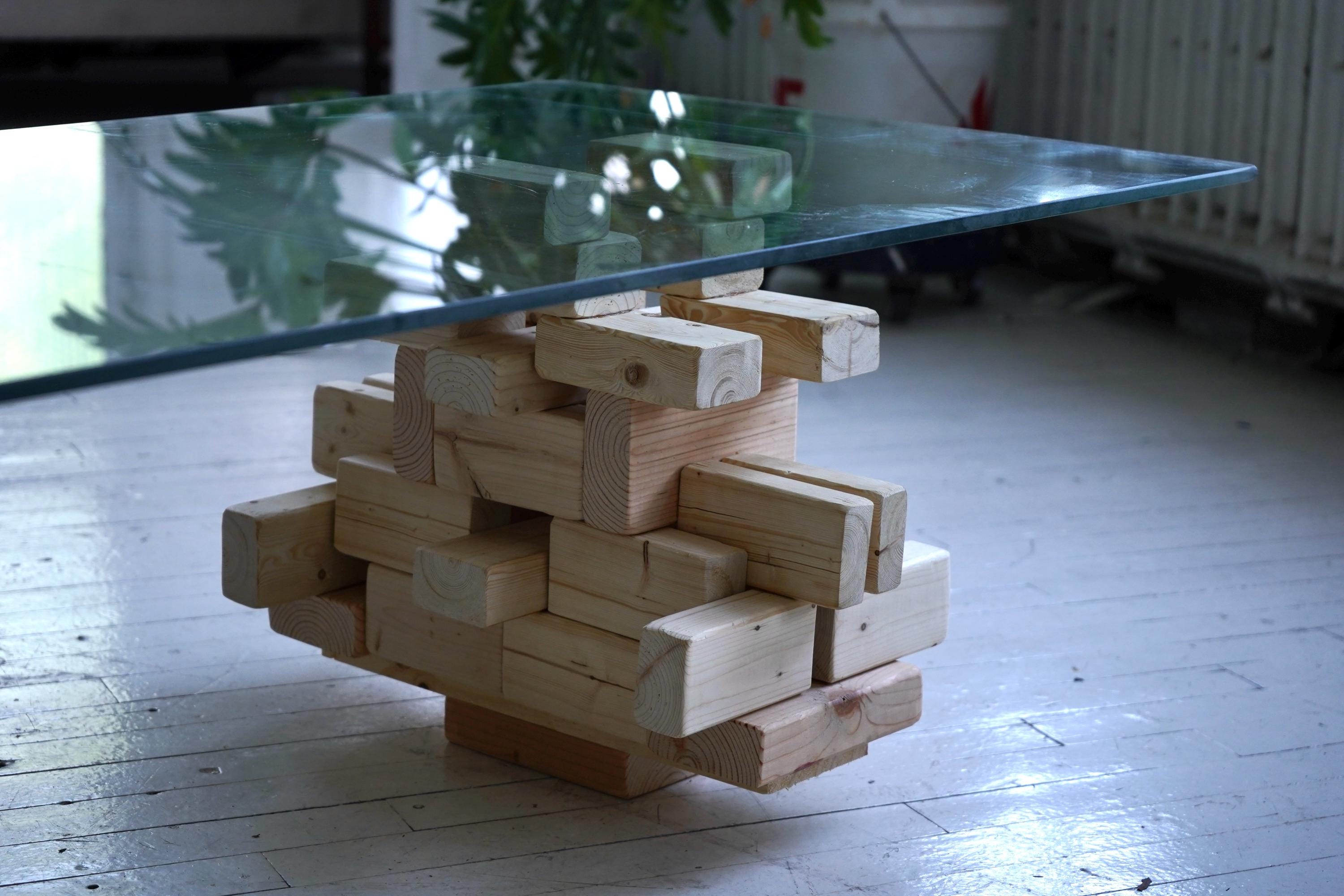 Timber Blocks Table Handcrafted Woodblock Coffee Table - Etsy