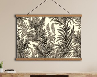Botanische Wandkunst, Schwarz-Weiß-Naturdruck, Vintage Pflanzenillustration, minimalistische Wanddekoration, rustikales Kunstwerk für das Haus