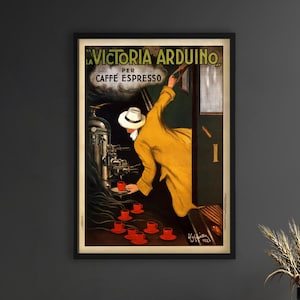 Poster vintage del caffè Victoria Arduino – Arte murale retrò dell'espresso italiano – Decorazione da cucina classica del bar – Stampa su tela regalo per barista