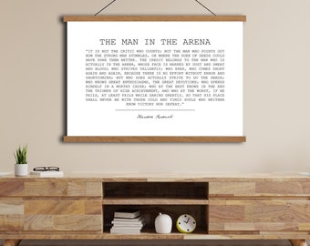 The man in the arena sign,office wall decor,inspirational signs, Theodore Roosevelt quote,sign for office