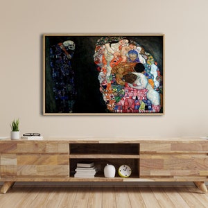 Gustav Klimt Wall Art, Death and Life, Gustav Klimt Art Poster, Art Nouveau Decor, Spiritual Art, Famous Art Print. Art Gift,