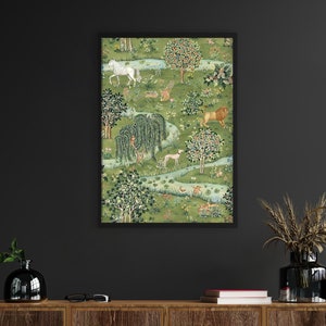 William Morris  Owl & Willow Print, Exhibition Poster, Textile Wall Art, Art Nouveau Print, Large Wall Art Canvas