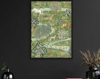 William Morris  Owl & Willow Print, Exhibition Poster, Textile Wall Art, Art Nouveau Print, Large Wall Art Canvas
