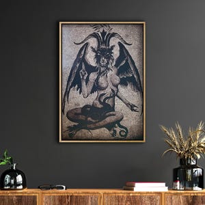 Baphomet Ziege Satanic Worship Poster Evil Art Teufel Hölle