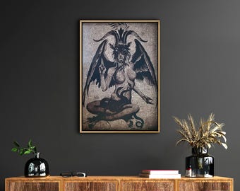 Baphomet Goat Satanic Worship Poster Evil Art Devil hell