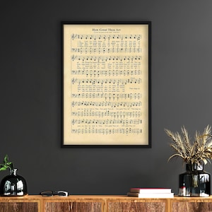 Hymne Seitendruck, How Great Thou Kunstdruck, Vintage Notenblatt, gealterte antike Hymne, Inspirationszitat, Bauernhausdekor, alte Kunst