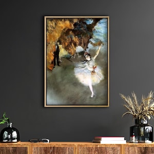 Edgar Degas Star Dancer on Stage,Impressionist Ballerina Portrait Painting,Dance Art Print