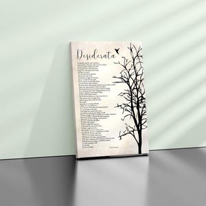 Desiderata Poem Wall Art Print, cytat Maxa Ehrmanna, inspirujący plakat Life Philosophy, minimalistyczny motywujący wystrój domu
