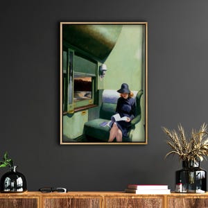 Gerahmter Edward Hopper - Abteil C, Auto (1938) Leinwand Gallery Wrapped Giclee Wandkunst Druck