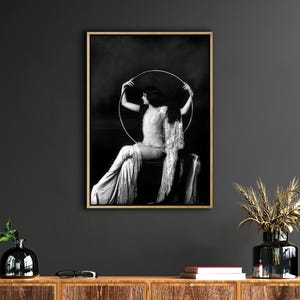 Flapper Follies Art Print,Art Wall Decor,Jazz Age- 1920&#39;s,Glamorous,Risque Woman with Hoop