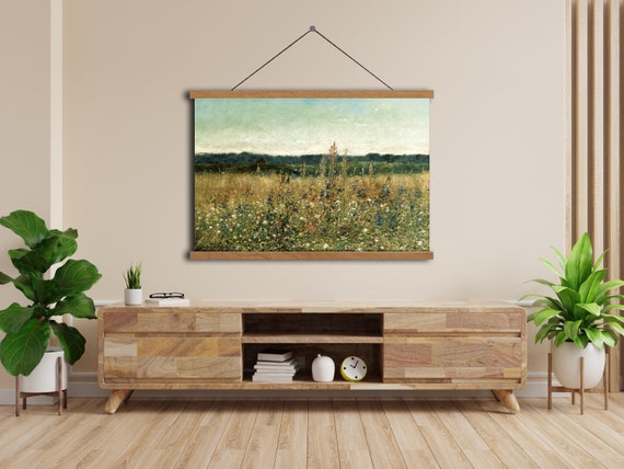 Vintage Wildflower Wall Art, Oversized Wall Art, Vintage Wall Art Tapestry, Floral Wall Art, Wall Hanging Canvas, Nature Tapestry