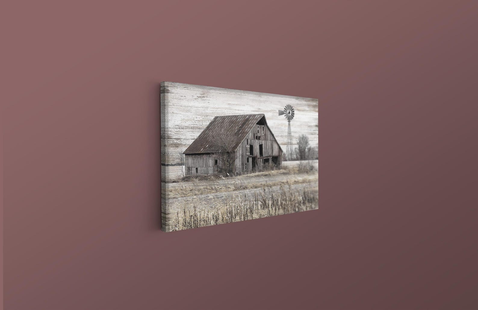 Rustic Wall Decor Vintage Old Barn Canvas Large Farmhouse Wall Art ...