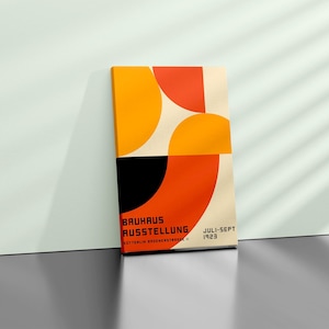 Bauhaus Orange Shapes Bauhaus Poster, 1923 Bauhaus Exhibition print, Art exhibition poster, Home decor accessories